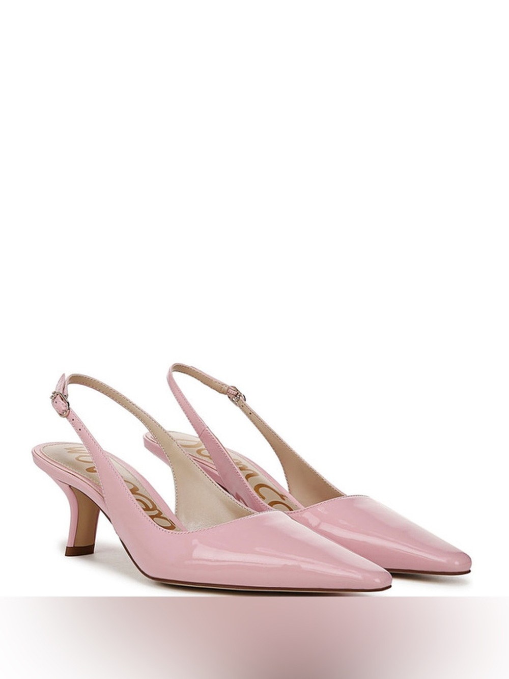 Sam Edelman Pink Patent Pointed Toe Slingback Kitten Heel Pumps 6.5